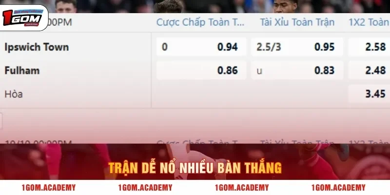 Trận dễ nổ nhiều bàn thắng